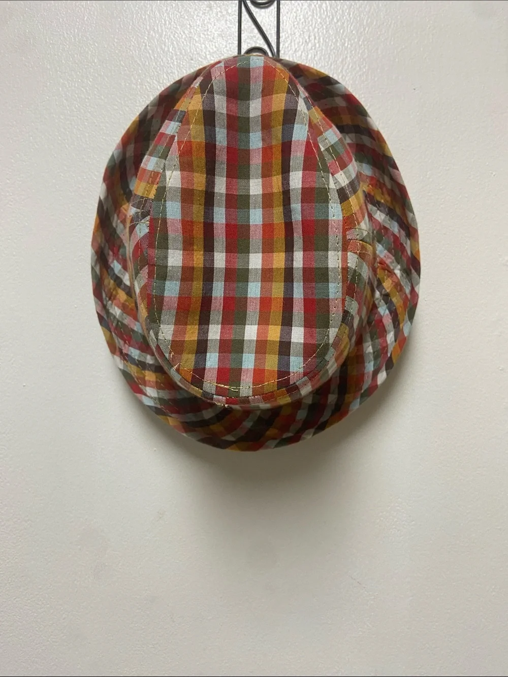 San Diego Hat Company Plaid Newsboy Hat in Red, Yellow, Brown, Blue